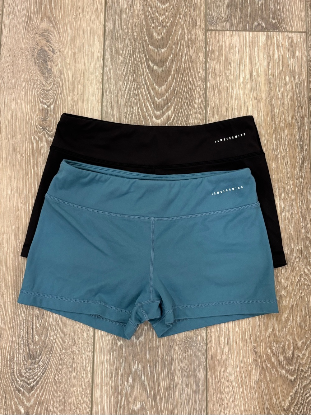 IAB MFG Booty Workout Shorts Bundle 3” Inseam Black & Teal - Size 8
